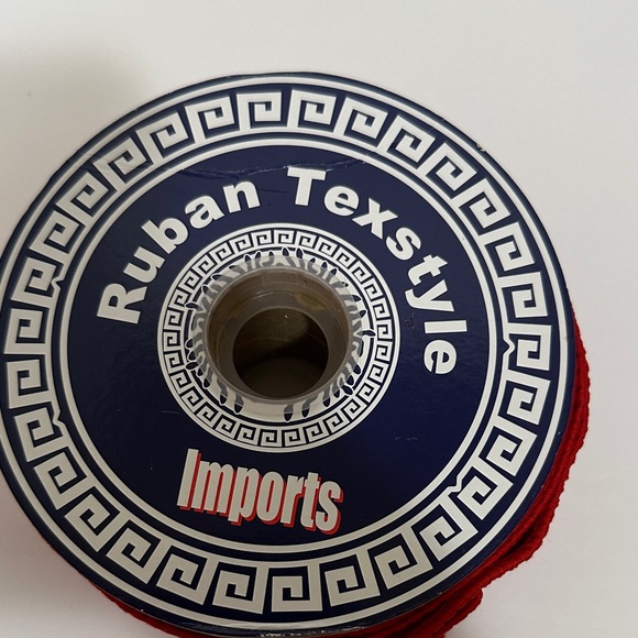 Festive Red Velvet Holiday Ribbon With Taffeta by Ruban Texstyle - Picture 3 of 4